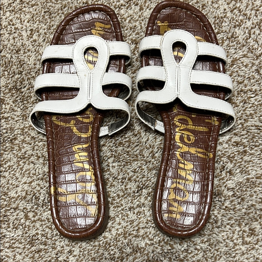 Sam Edelman White Slide Sandals